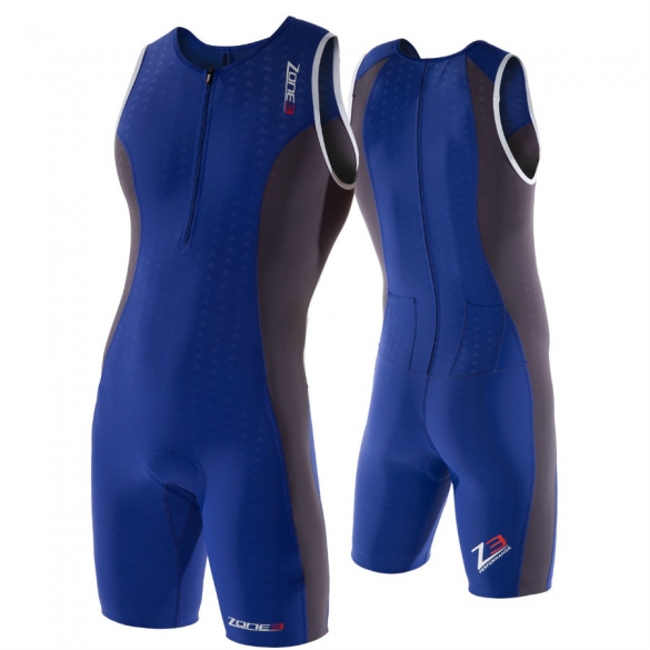 Zone3 aquaflo tri suit heren blauw/grijs 2015 Z14111